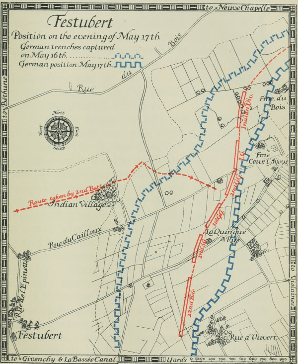 Festubert. Position on the evening of May 17th.