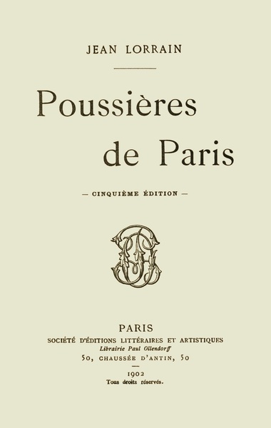 The Project Gutenberg eBook of Poussières de Paris, by Jean Lorrain
