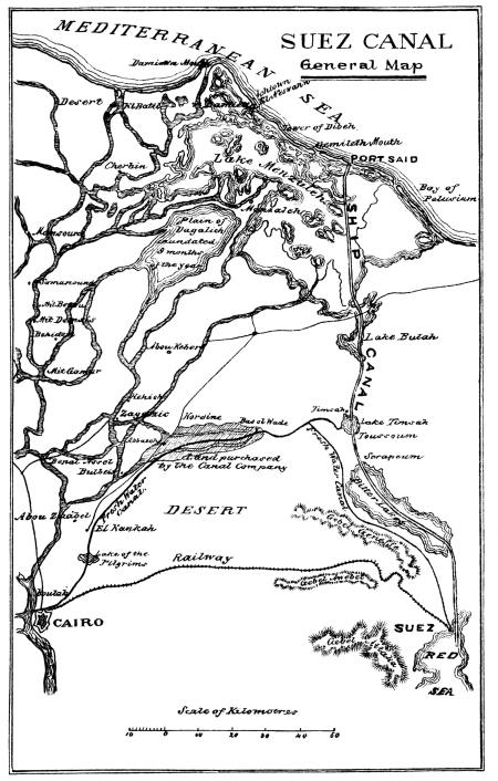 Map of Suez Canal.