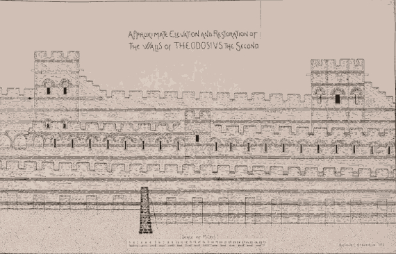 Approximate Elevation and Restoration of The Walls of THEODOSIVS the Second.