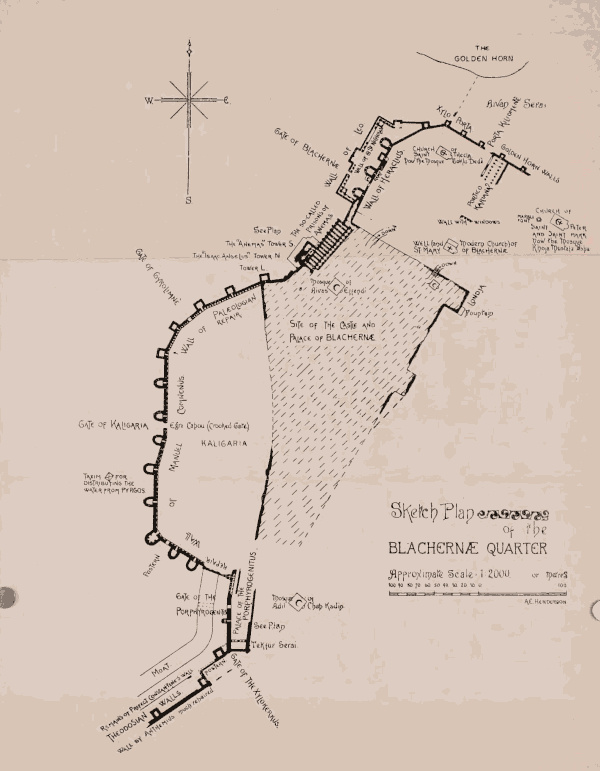 Sketch Plan of the Blachernæ Quarter.