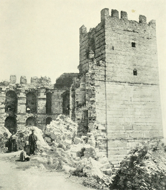 Chateau and Marble Tower Near The Western Extremity of the Walls Beside the Sea of Marmora.