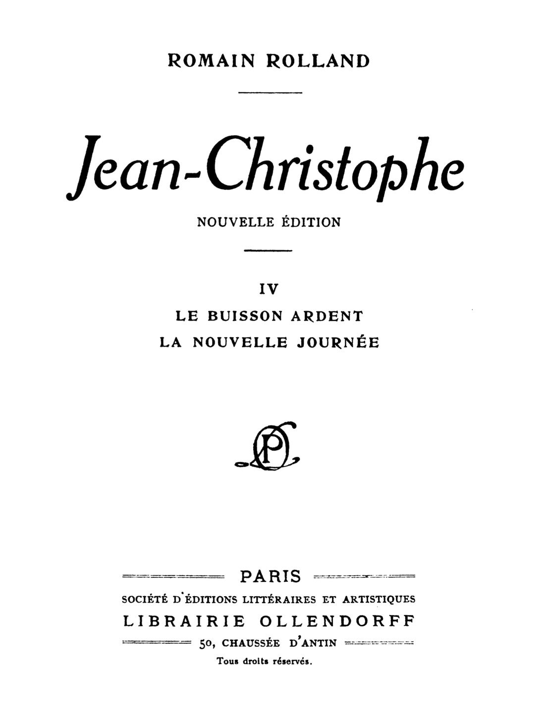 The Project Gutenberg eBook of Jean-Christophe Volume 4 (of 4), by Romain  Rolland.