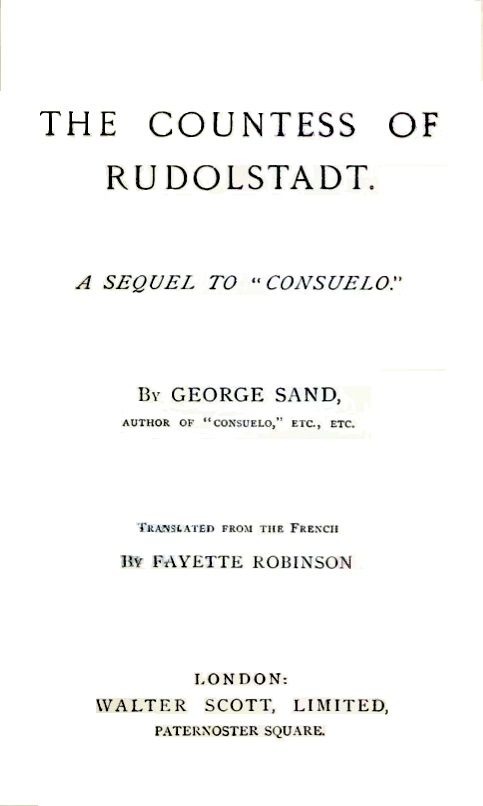 The Project Gutenberg eBook of The Countess of Rudolstadt, by