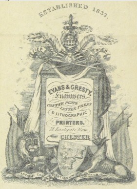 Decorative graphic for Evans & Gresty, Engravers, 71
Eastgate Row, Chester