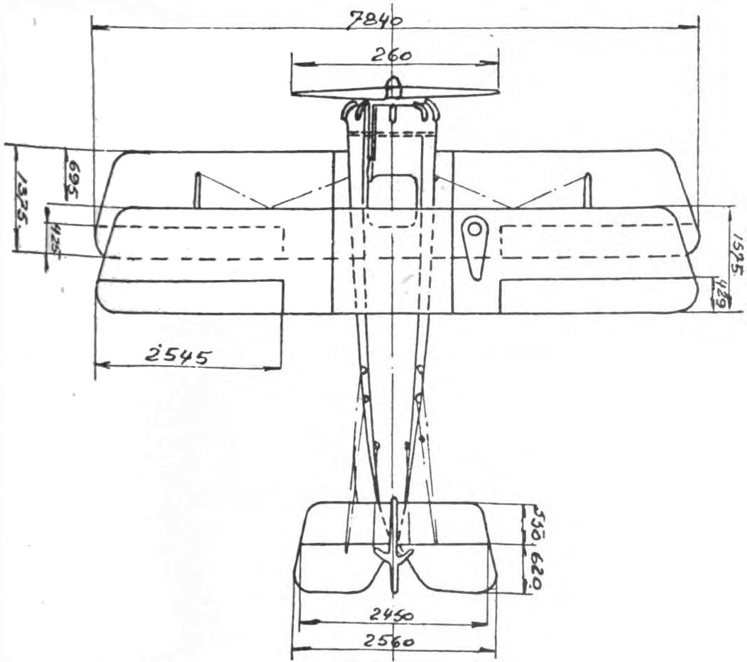 De Havilland. V. Single Seat "Chaser" or "Speed Scout" with a Single Rigidly Mounted Machine Gun on Top of Hood (To Left).