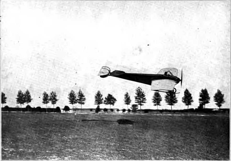 TWENTY HORSEPOWER NEUPORT MONOPLANE MAKING A LANDING