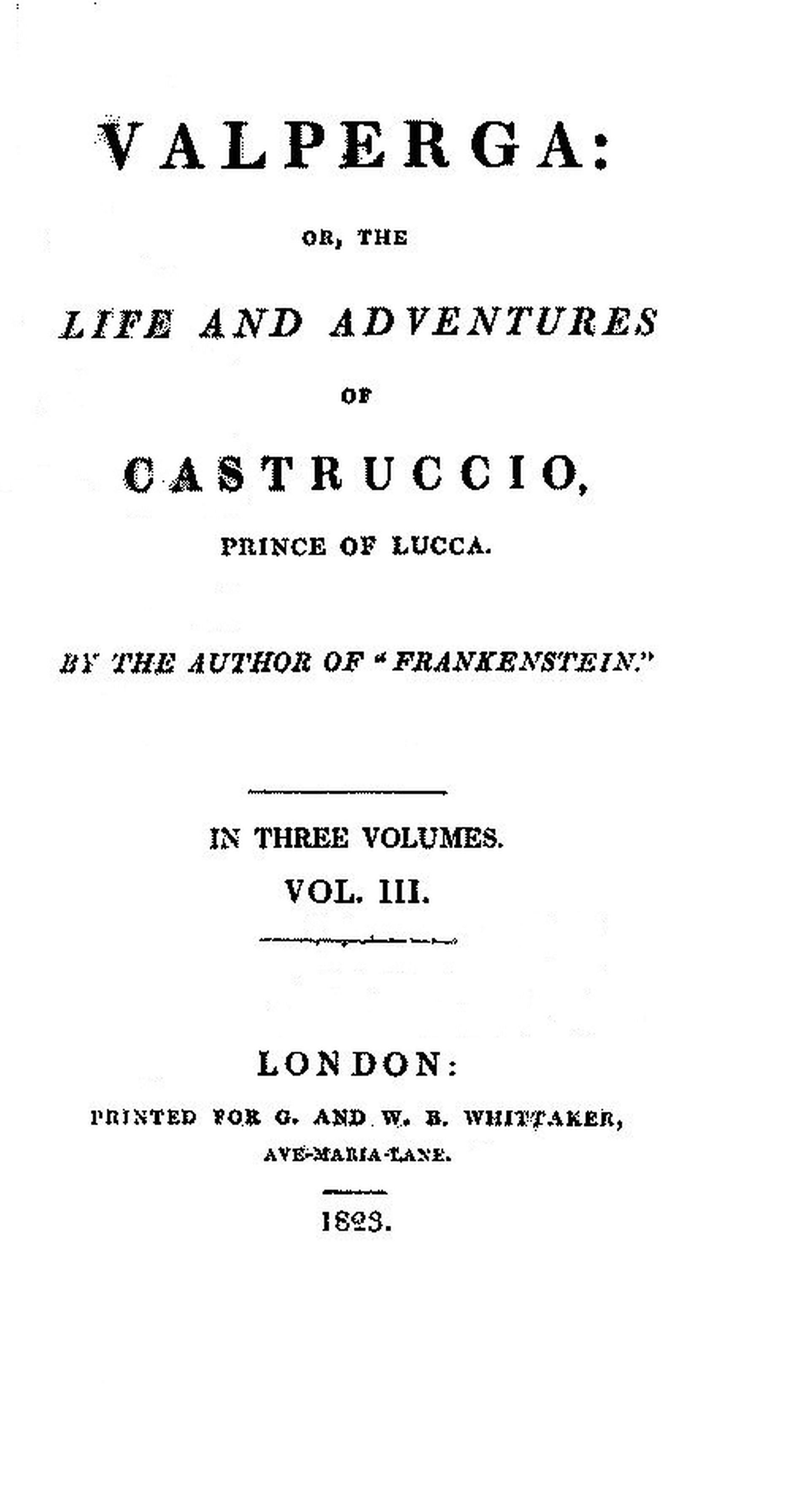 The Project Gutenberg eBook of Valperga Volume 3 (of 3), by Mary ...