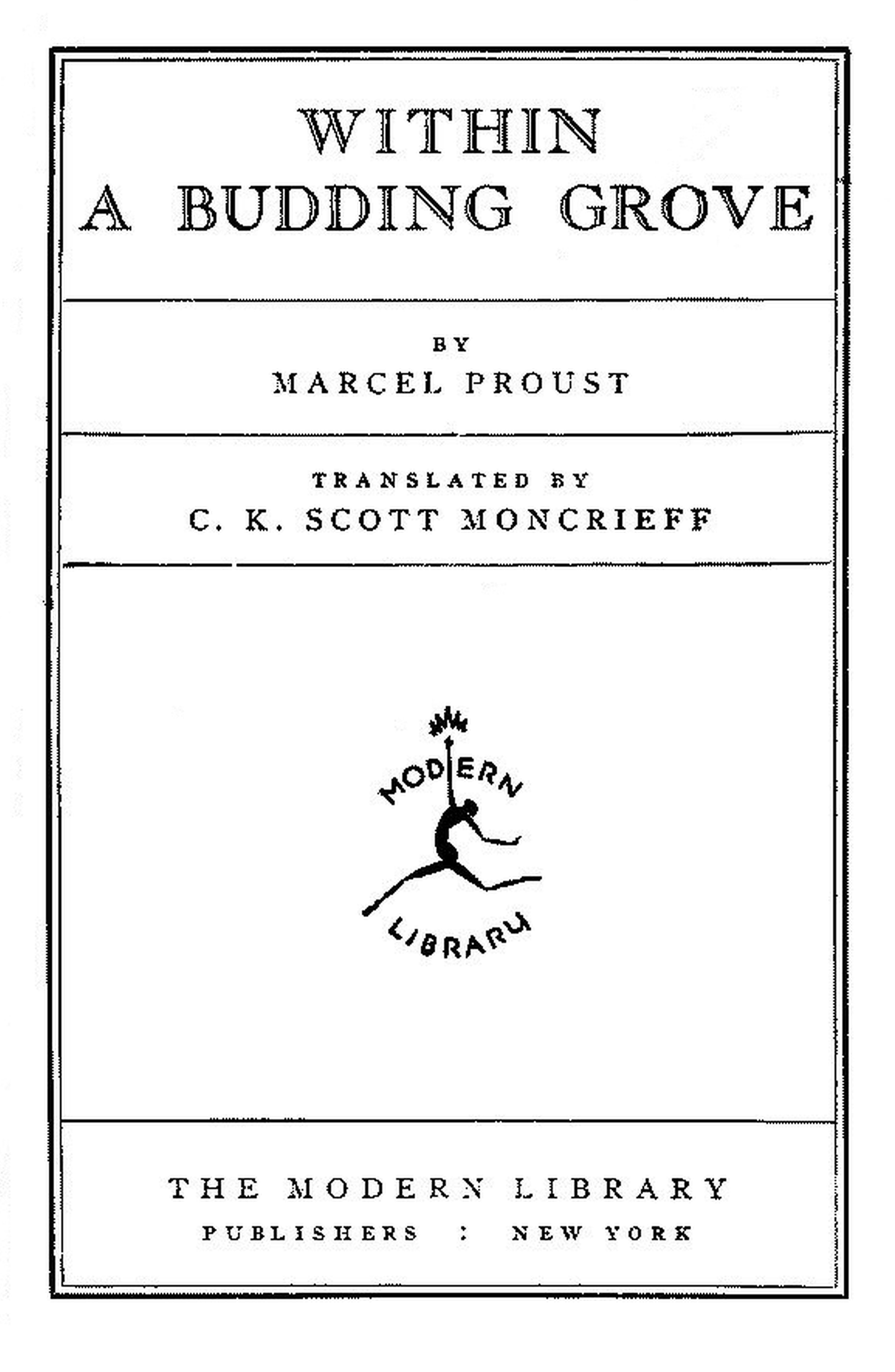 The Project Gutenberg eBook of Within a Budding Grove, by Marcel Proust image photo