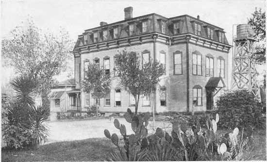 FIRST BUILDING ERECTED ON SCHOOL GROUNDS