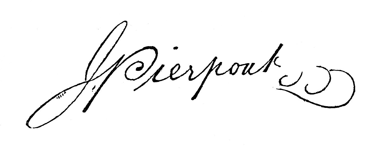 Signature of J. Pierpont
