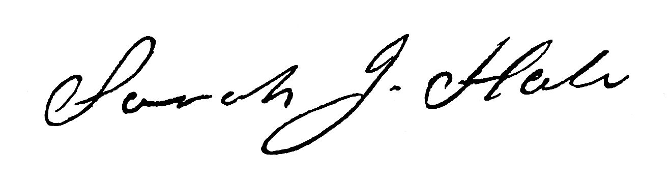 Signature of Sarah J. Hale