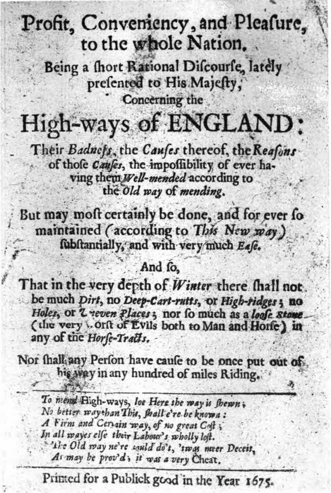 An old title page showing the antiquity of the Road Problem.