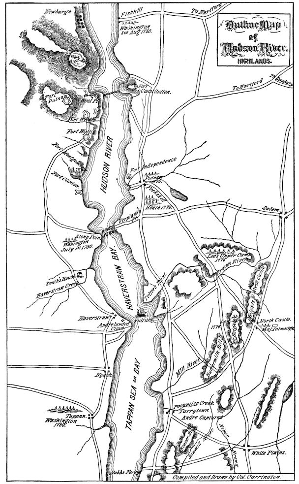 Outline Map of Hudson River. Highlands.
