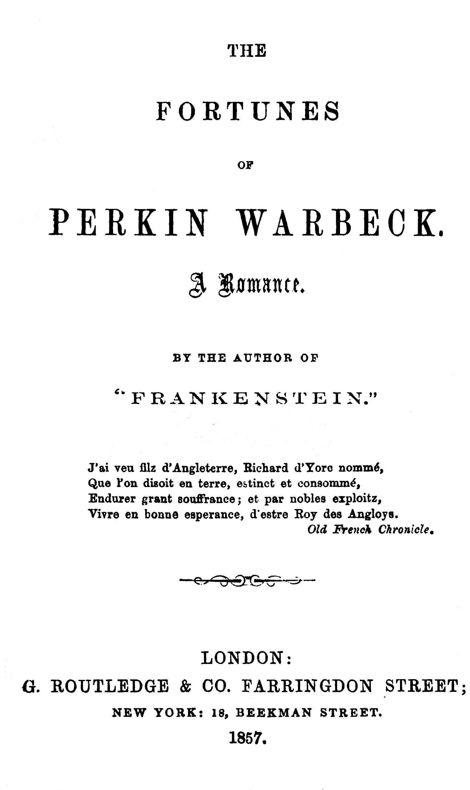 The Project Gutenberg eBook of The Fortunes of Perkin Warbeck, by Mary  Wollstonecraft Shelley.