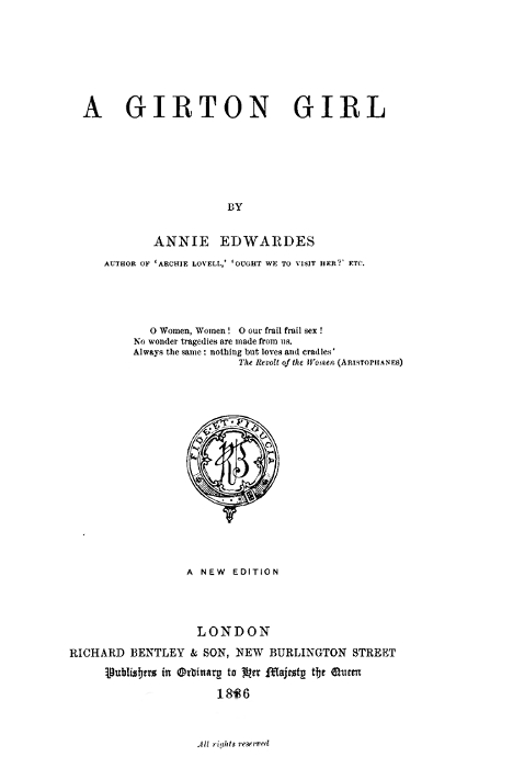 The Project Gutenberg eBook of A Girton Girl, by Annie Edwardes.