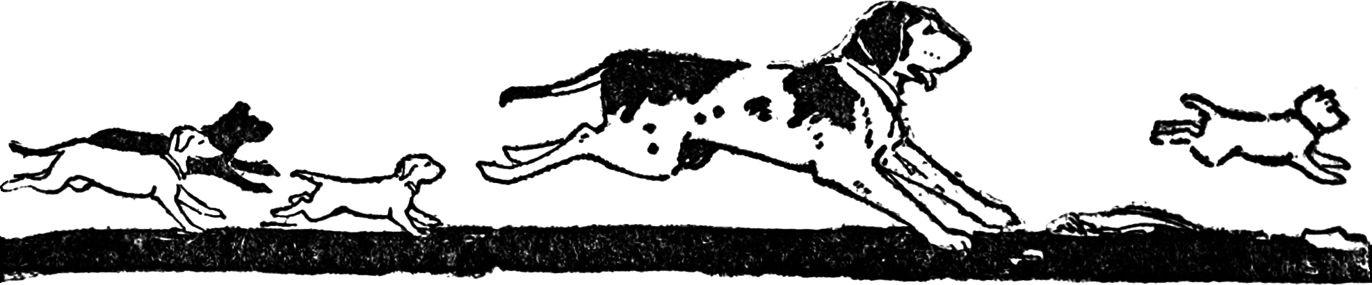 Illustration of dogs running