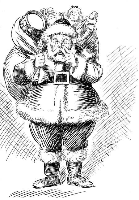 Santa Claus: “Whew! I suppose if I don’t remember those<br>
poor boys in Wall Street they’ll complain to Teddy