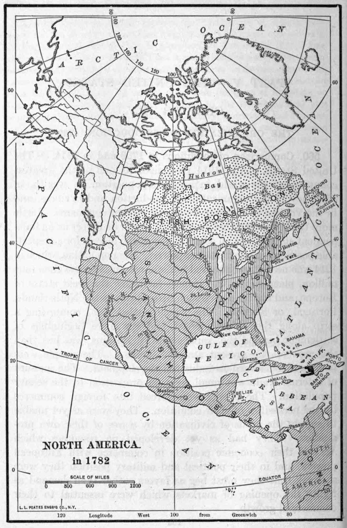 north america in 1782