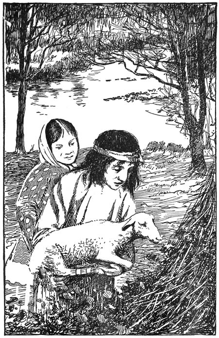 Shecol lifted the lamb carefully in his arms and carried it toward
the hut