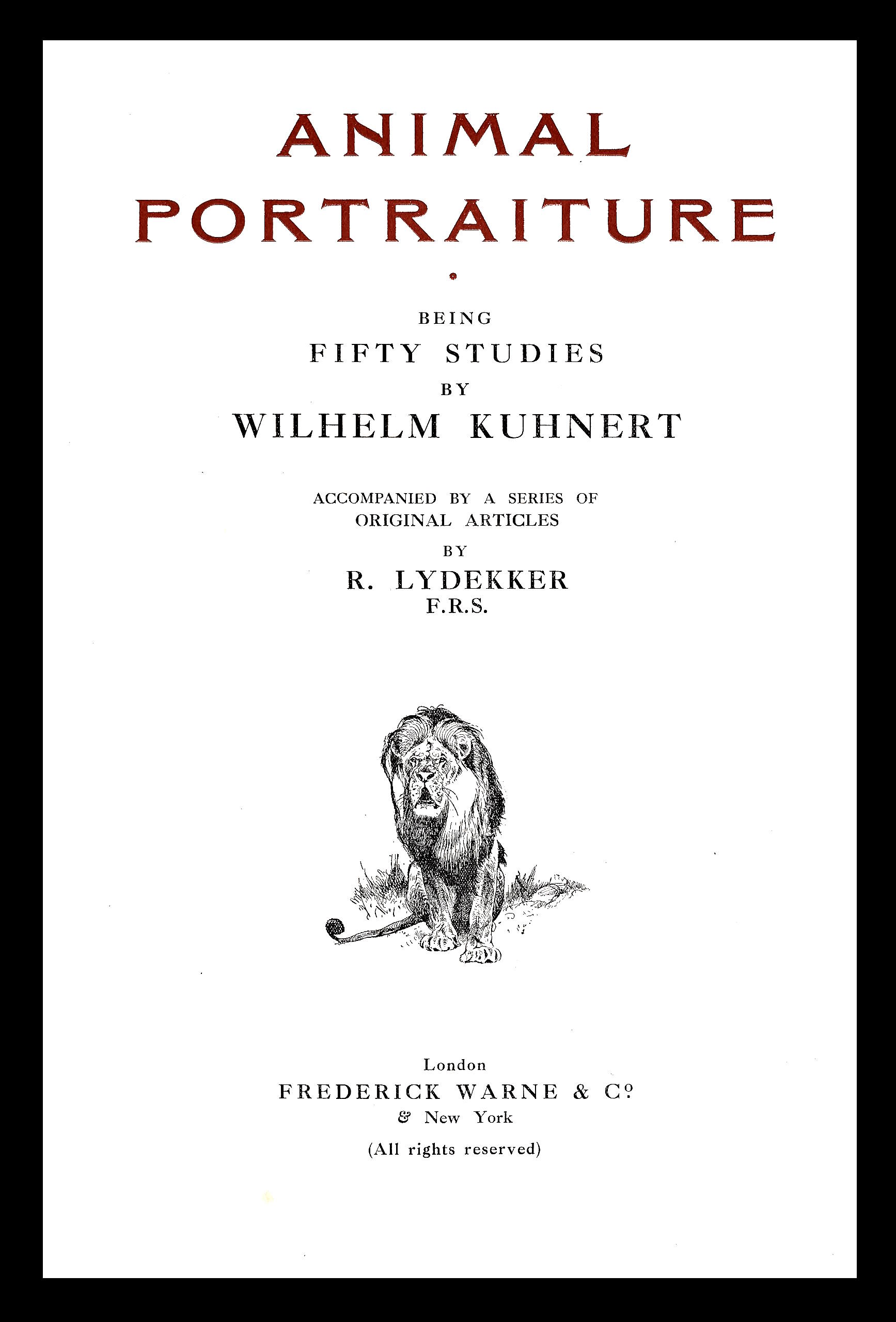 Animal Portraiture | Project Gutenberg
