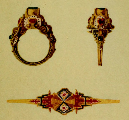 Antique 15k Rose gold monogram signet ring, Blue enamel - Ruby Lane