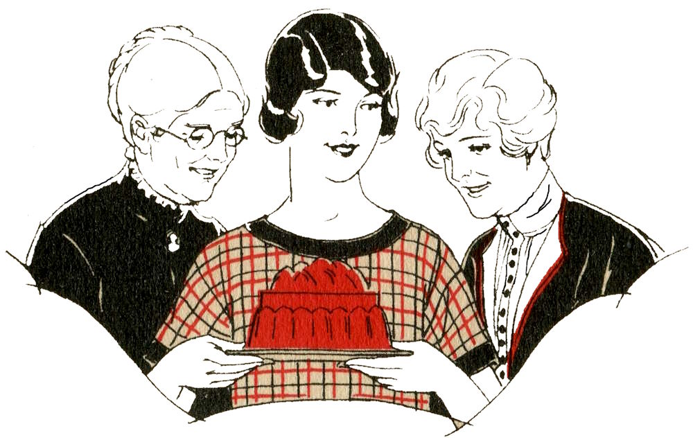 Three women looking at gelatin