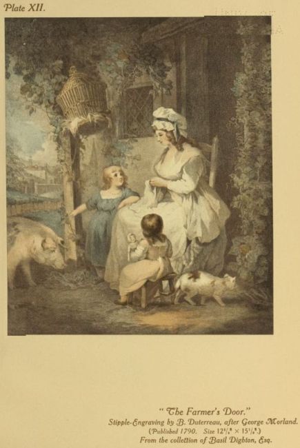 the farmer’s wife with children and their pig