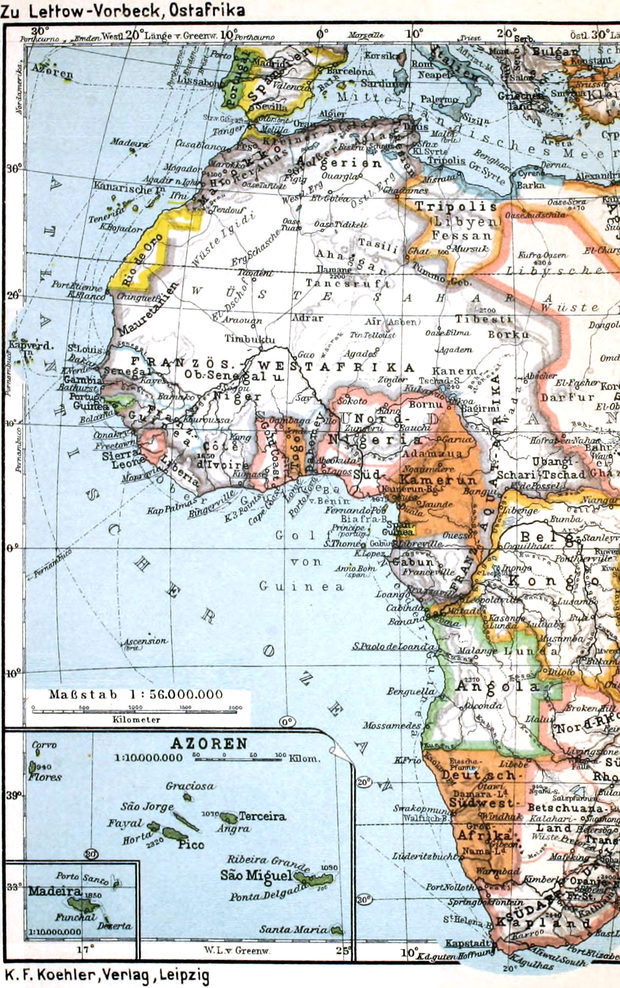 Karte von Afrika, westlicher
  Teil
