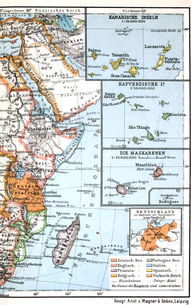 Karte von Afrika, östlicher
  Teil