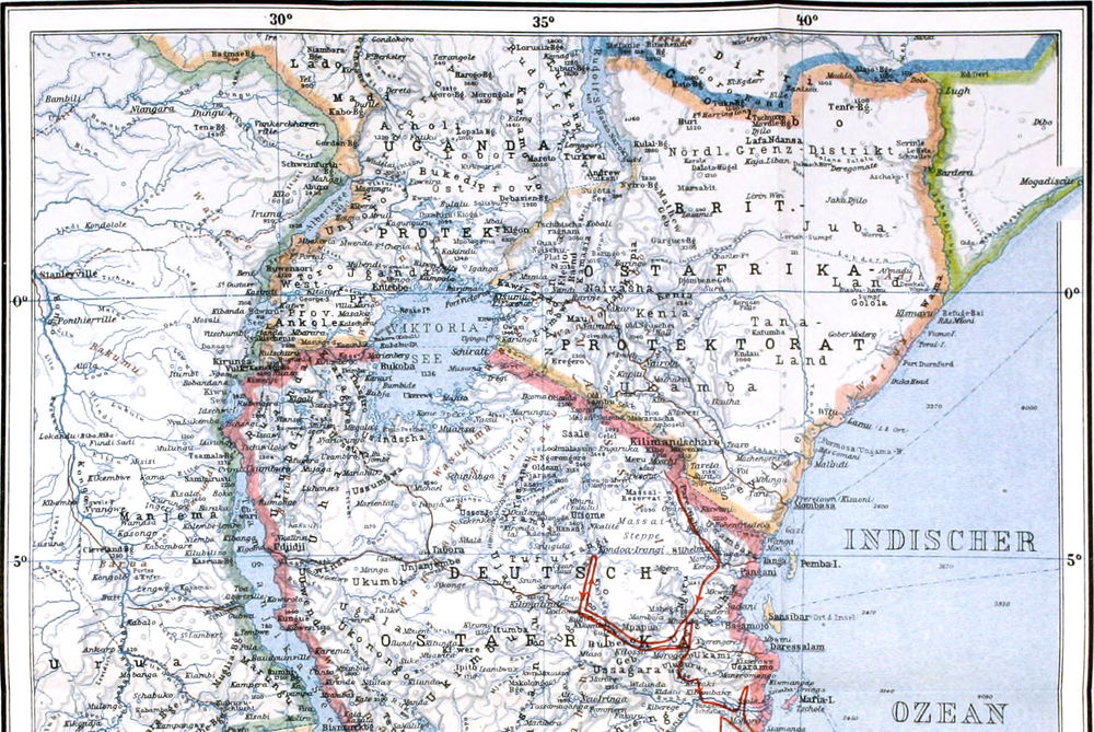 Karte von Deutsch-Ostafrika;
  nördlicher Teil