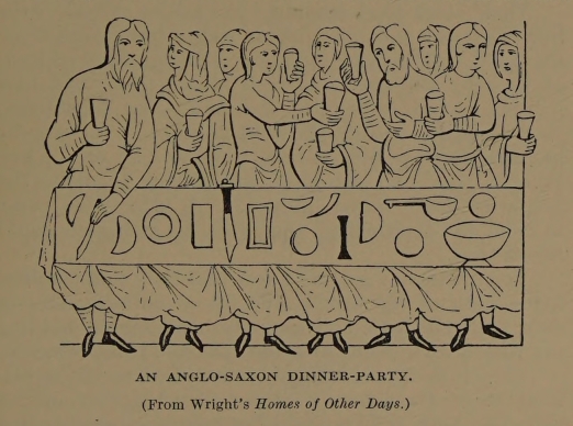 AN ANGLO-SAXON DINNER-PARTY. (From Wright's <i>Homes of Other Days</i>.)