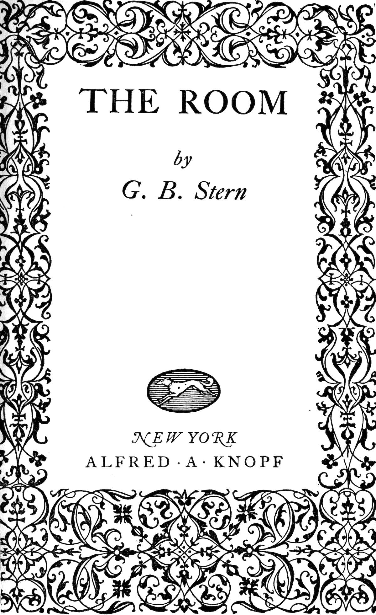 This image is a stylized title page with an ornate design featuring a decorative floral border.