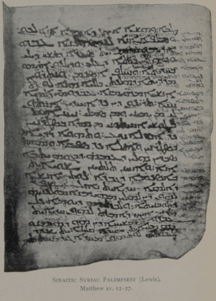 Plate V: Siniatic Syriac Palimpsest.