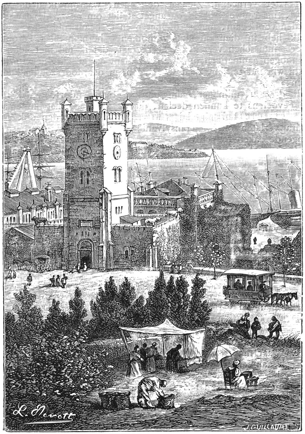 Het gebouw der Oostenrijksche Lloyd te Triëst.