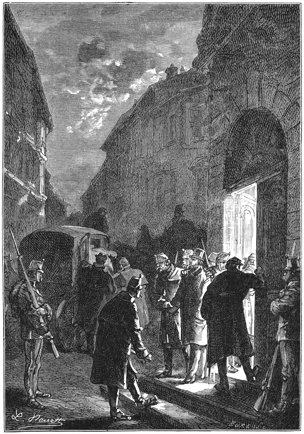 Overrompelde de politie het huis van graaf Ladislas Zathmar. Tegenstand bieden was onmogelijk. (Bladz. 74.)