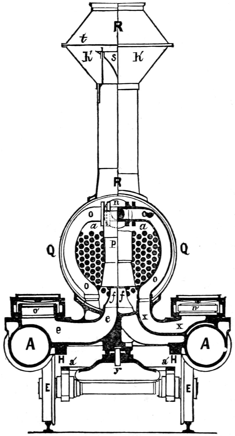 Cross section of locomotive