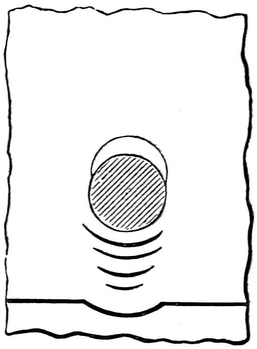 Hole enlarged by rivet