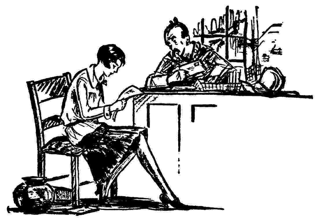 girl reading a document