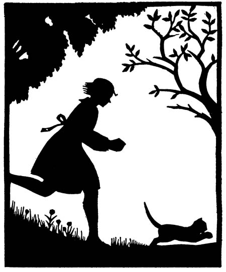 He made a
mad dash for the garden, and the lady ran after him