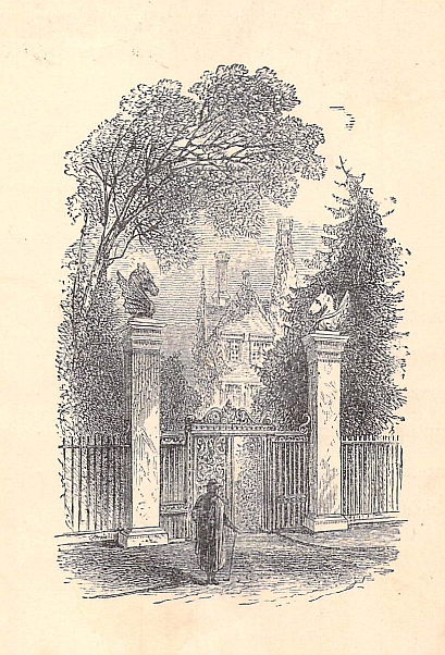 (gated entry to mansion)