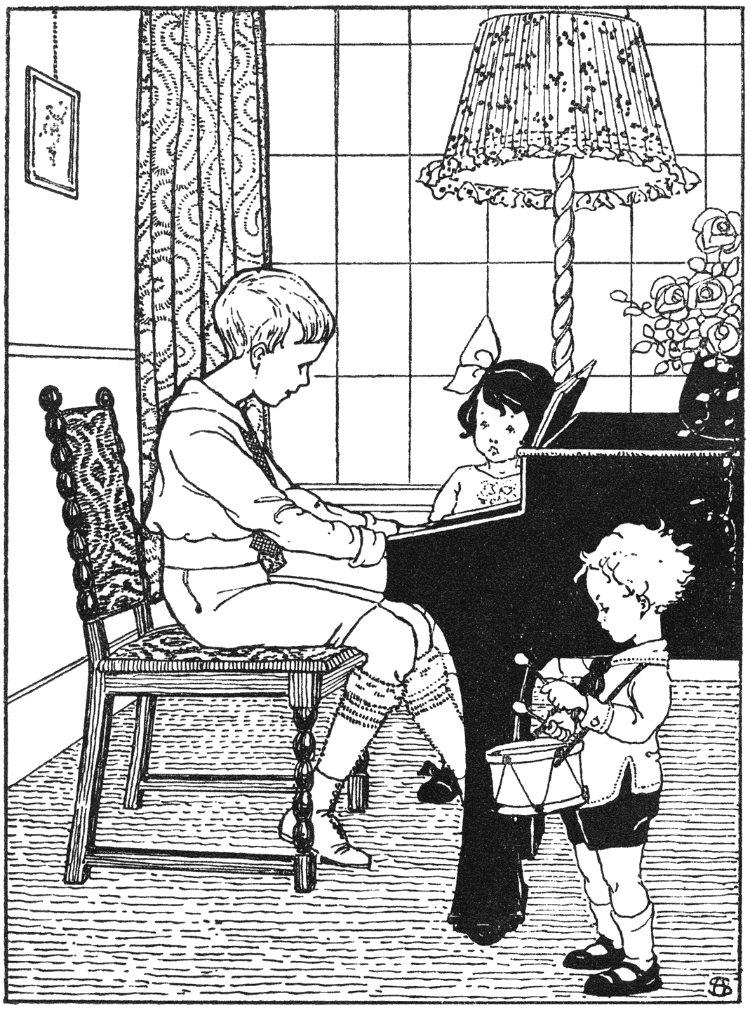 En voor Eric wist, wat er gebeurde, zag hij Cartje naast zich staan, verwoed op zijn trom slaande.