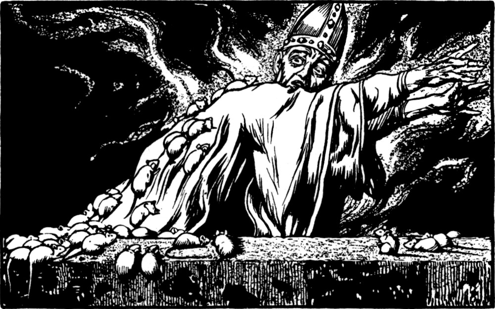 Der Bischof flieht vor den
  Mäusen