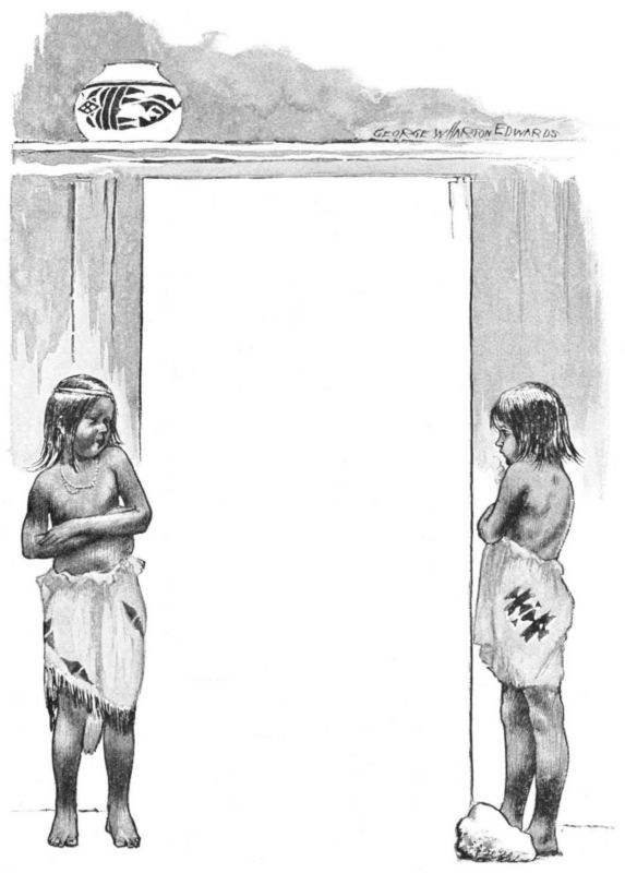 The boys hide by the door