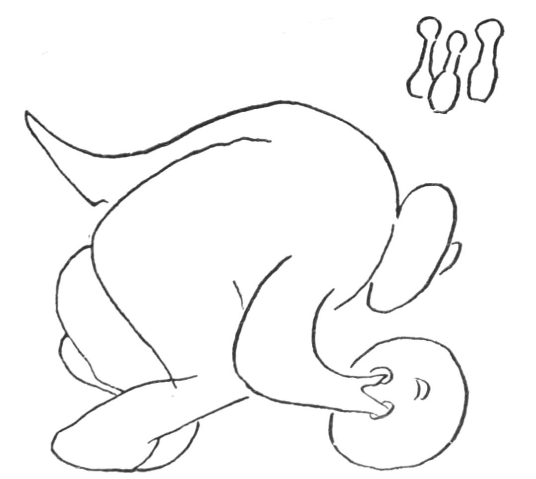 Sketch of person bowling.