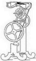 An
engraving of an early clock escapement mechanism — interlocking gear
wheels and a verge or anchor escapement — illustrating the mechanical
timekeeping principles studied by Galileo and later refined by
Huygens.