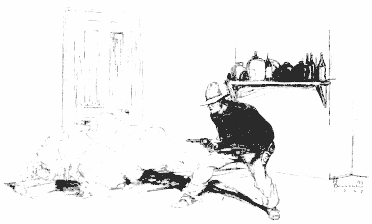 Dalhart covering the sheriff with his gun