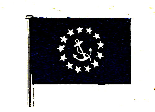 blue flag with an anchor
surrounded by stars