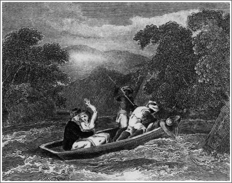 The Belzonis' boat fighting the current