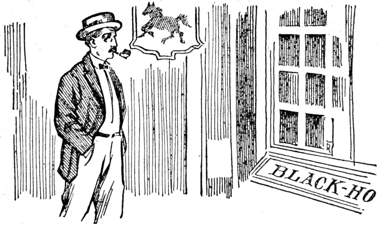 Mr. Wilson at the entrance to the Black Horse